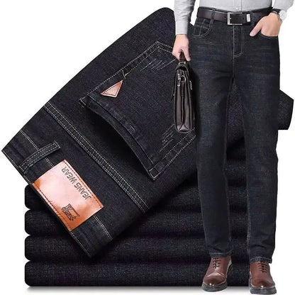 Autumn new men's micro elastic straight leg denim pants with shape and skin friendly business men's pants in multiple sizes
