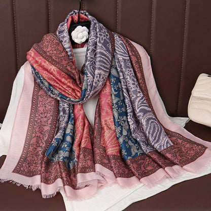 2026 Spring Paisley Pashmina Scarf Shawl Muslim Ramadan Hijabs for Women Autumn Designer Print Female Sunscreen Beach Stoles