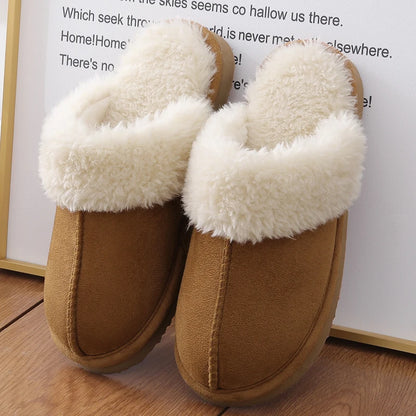 Litfun Fuzzy Platform Slippers For Women Winter Warm House Shoes With Memory Foam Outdoor Anti-Slip Fashion Fur Fluffy Slippers