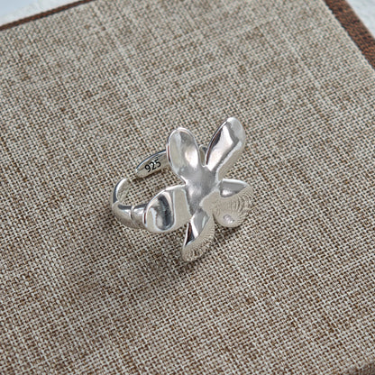 Sam Panda 925 Sterling Silver Rings For Women Men Fine Jewelry Finger Adjustable Open Vintage Chain Ring For Party Birthday Gift