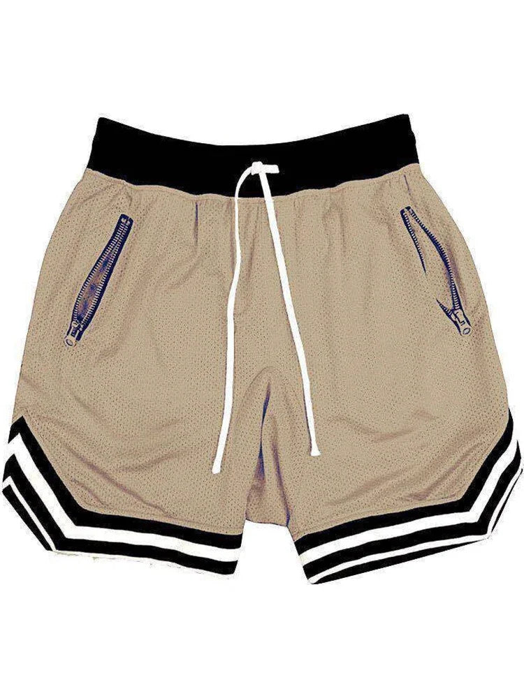 Men's Mesh Sports Track Shorts Summer Basketball Fitness Running Breathable Short Pants Loose Muscle Training Bermuda Masculina