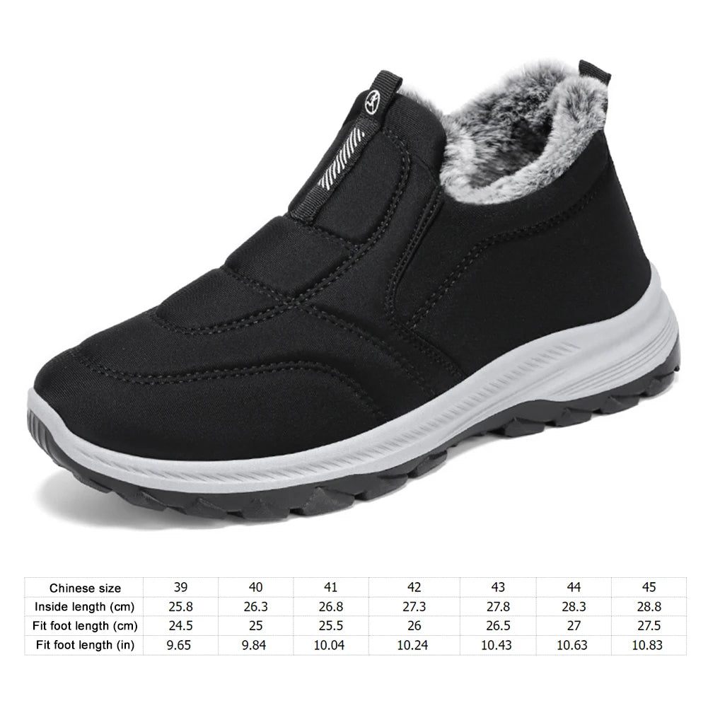 Warm Walking Shoes Lightweight Thermal Ankle Boots Comfortable Slip On Sneakers Winter Thick Fur Shoes for Outdoor Sports