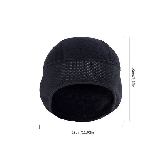 Helmet Liner Skull Cap Beanie Thermal Fleece Windproof Ski Hat Ear Cover Warmers