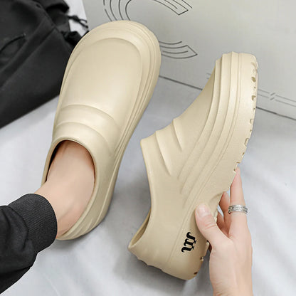 Summer Chef Shoes Thickened Work Loafers Non-slip Warm Lined Fishing Shoes Waterproof Unisex Garden Shoes for Men Women