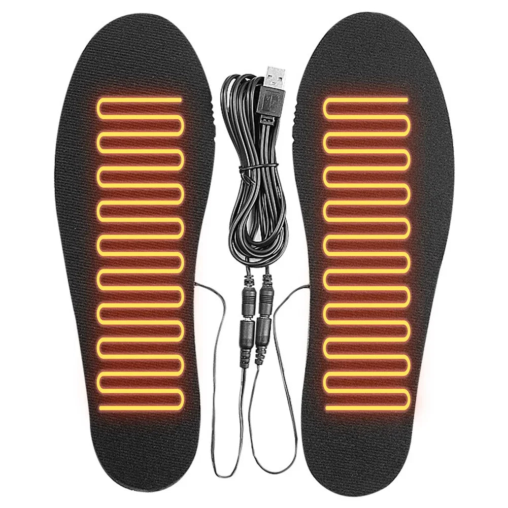 USB Heated Shoe Insoles Electric Heated Shoes Pad Cuttable Electric Heated Insoles Washable for Winter Camping Fishing