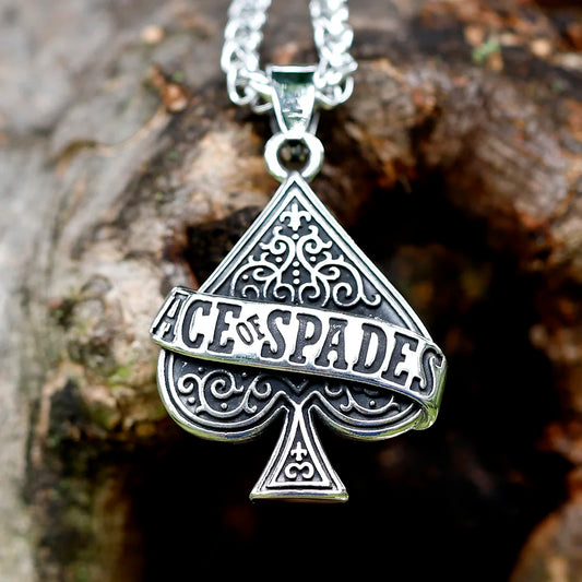 2022 NEW Men's 316L stainless-steel Poker A letter Pendant Necklace fashion punk Jewelry Gift free shipping