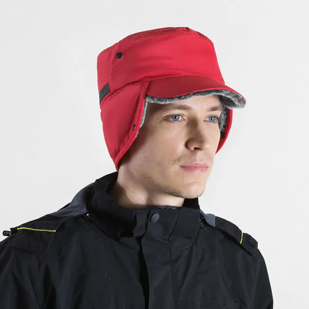 Winter Warmer Earmuffs Hat Fur Windproof Cold Weather Cap Ski Snow Hood with Ear Flaps for Men Women