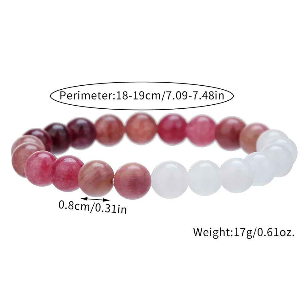 Meetvii Handmade 8mm Onyx Natrual Stone Beaded Bracelets for Women Men Hematite Healing Braslet Cadeau Homme Leisure Jewelry