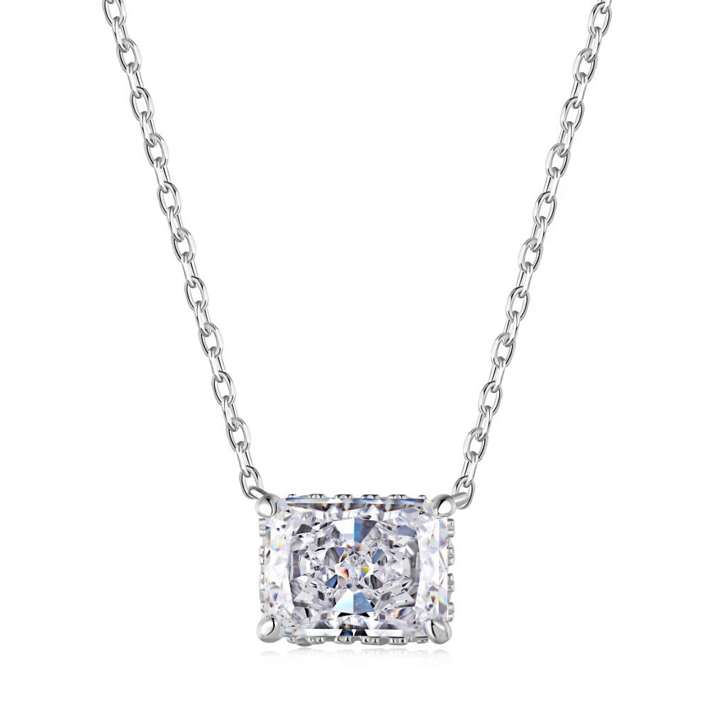 Vinregem Sparkling Crushed Ice Cut Lab Created Sapphire Gems Pendant Necklaces 100% 925 Sterling Silver Fine Jewelry Wholesale