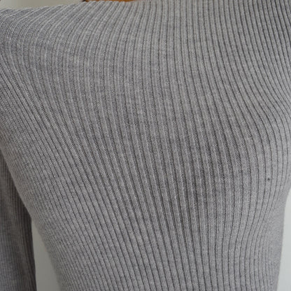 Spring Autumn Knitted Elastic Waist Dress Coat Design Button round Neck Bodycon Skirt Casual Style Long Sleeve Women's Dress