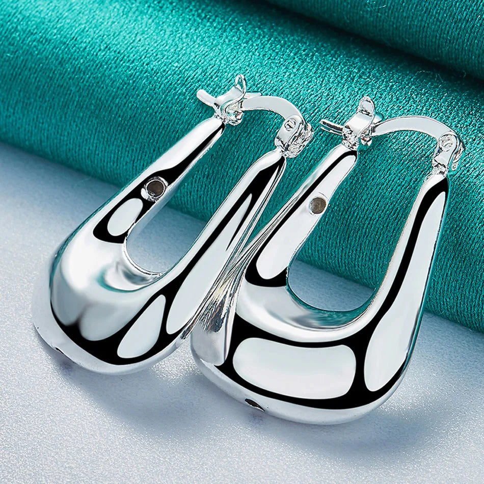 URMYLADY 925 Sterling Silver Battleax Earrings For Women Fashion Wedding Engagement Charm Jewelry