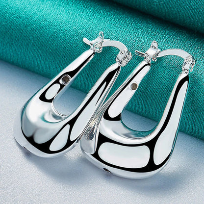URMYLADY 925 Sterling Silver Battleax Earrings For Women Fashion Wedding Engagement Charm Jewelry