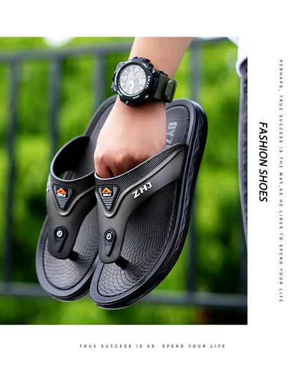 Men's Bathroom Flip Flops Summer Outdoor Anti Slip Men's Casual Beach Slippers