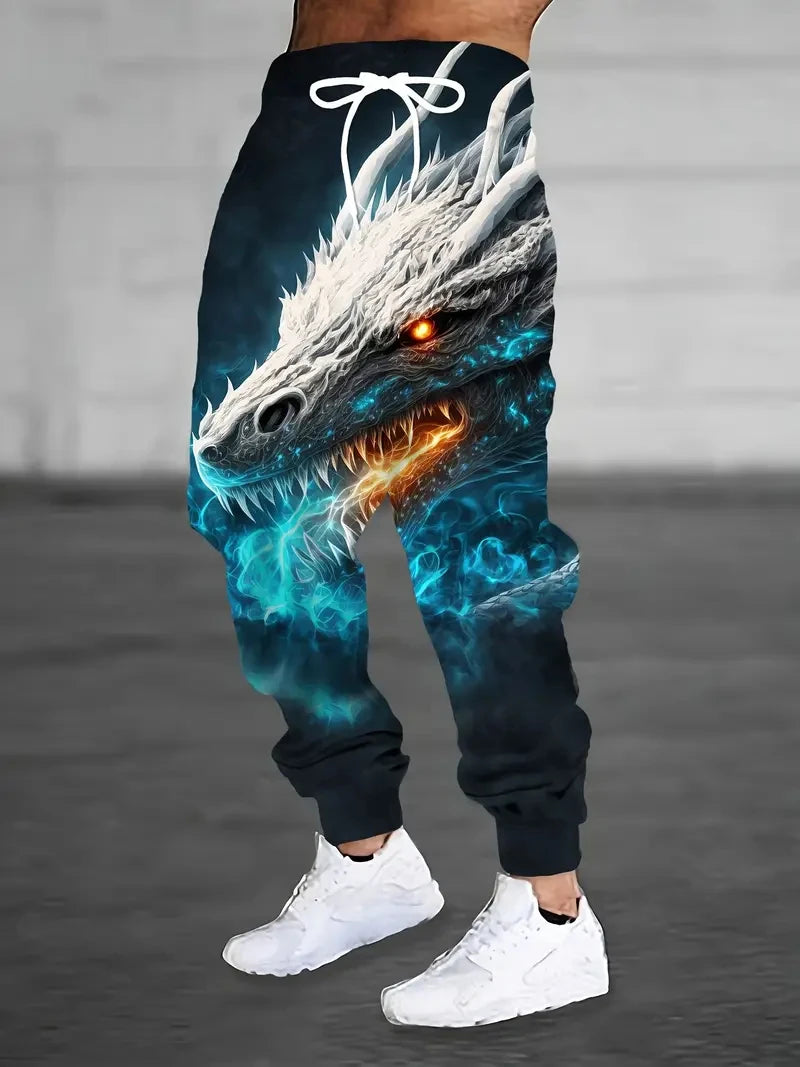 2025 new men's casual pants 3D American Patriot printed jogging pants 100% polyester light elastic rope with pocket sports pants