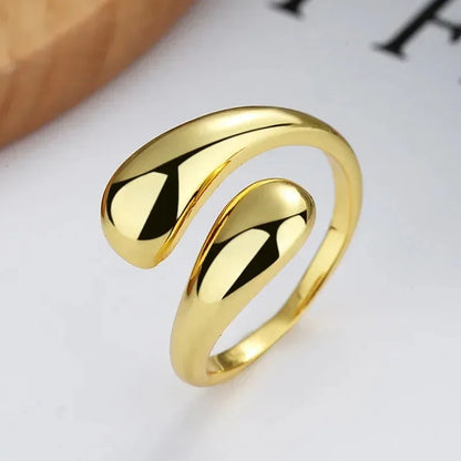 4pcs/set Light Luxury Earrings Ring Bracelet Necklace Set Vintage Personality Women Water Drop Four-piece Fashion Jewelry Set