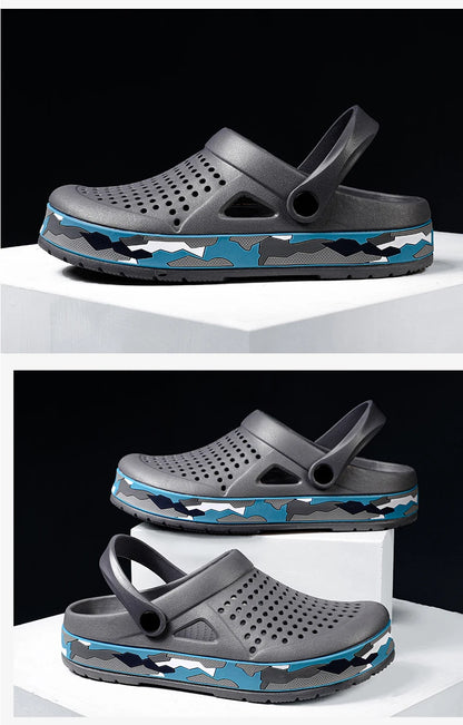 Men's summer casual hole shoes non slip lightweight breathable Two wearing men's sandals fashion comfort beach shoes slippers