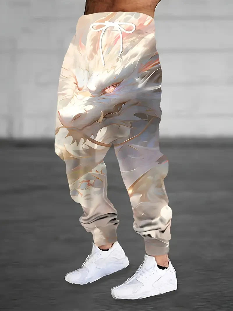 2025 new men's casual pants 3D American Patriot printed jogging pants 100% polyester light elastic rope with pocket sports pants
