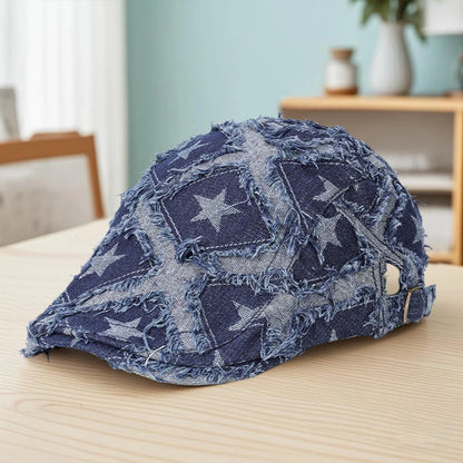 Vintage Plaid Wool Blend Ivy Cap for Women Men Retro Style Flat Cap Newsboy Hat with Adjustable Buckle Strap