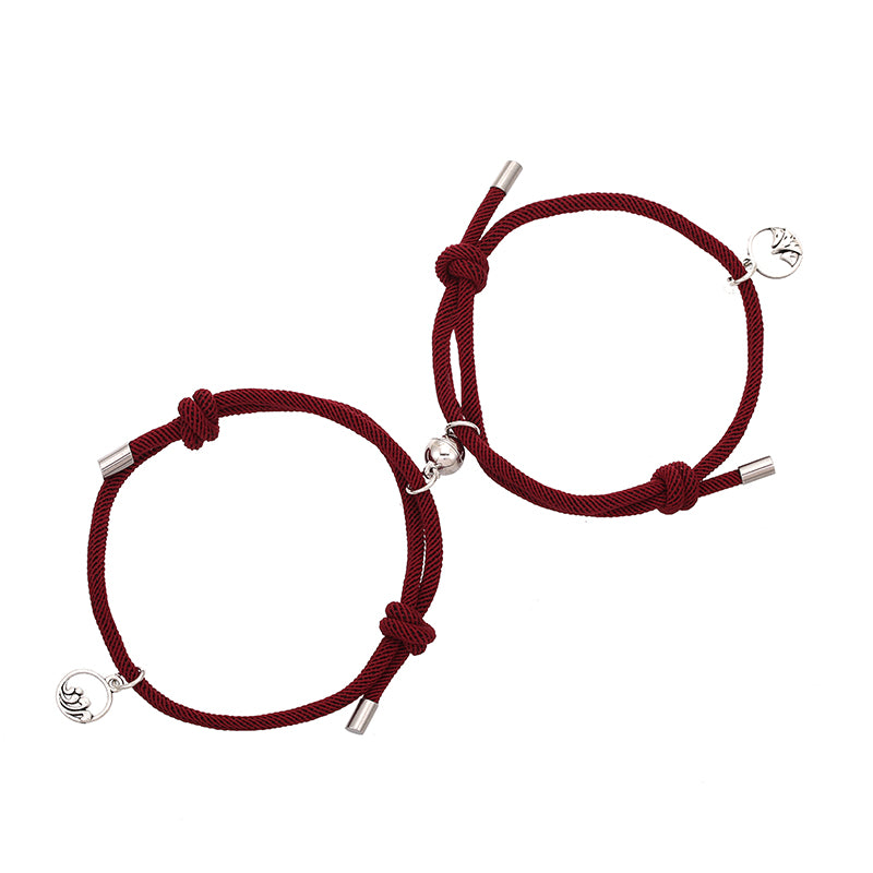 Sea Mountain Bracelet Couple Stainless Steel Magnetic Gift Handmade Adjustable Forever Love Relationship Bracelet Friends