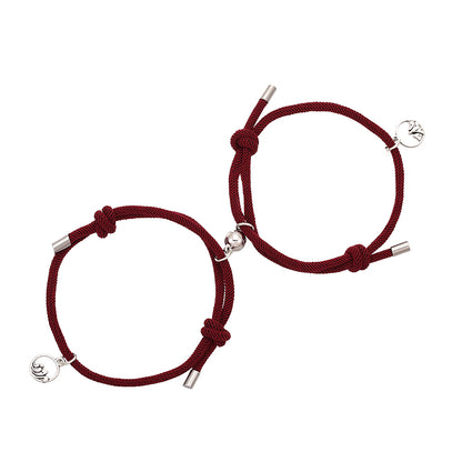 Sea Mountain Bracelet Couple Stainless Steel Magnetic Gift Handmade Adjustable Forever Love Relationship Bracelet Friends