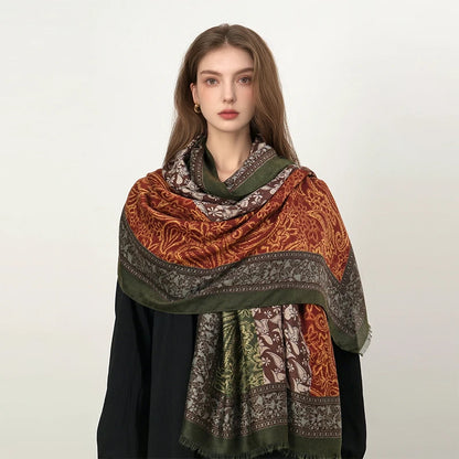 2026 Spring Paisley Pashmina Scarf Shawl Muslim Ramadan Hijabs for Women Autumn Designer Print Female Sunscreen Beach Stoles