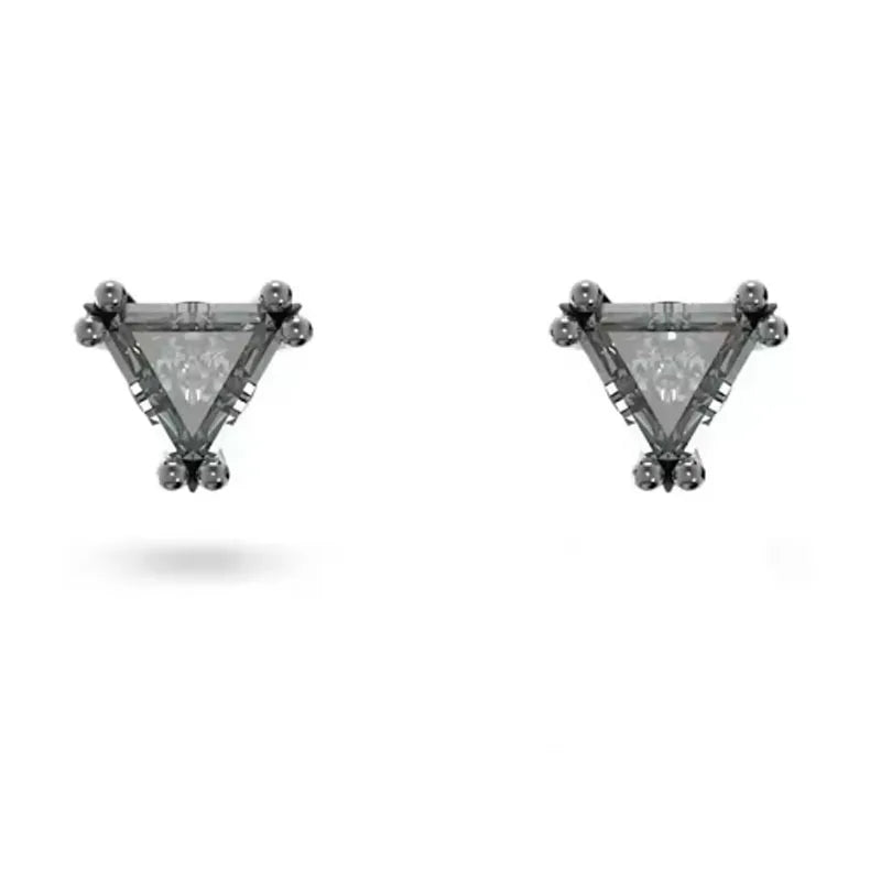 Original 2026 New Black Crystal Geometry Necklace Fine Jewelry Set Open Ring Necklace Earring Charms Black Jewelry for Women