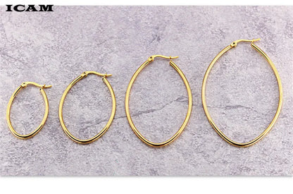 ICAM Jewelry  Hoop Earring For Women Brincos Gold Color Geometric Earrings Steampunk Style Statement Party Jewelry