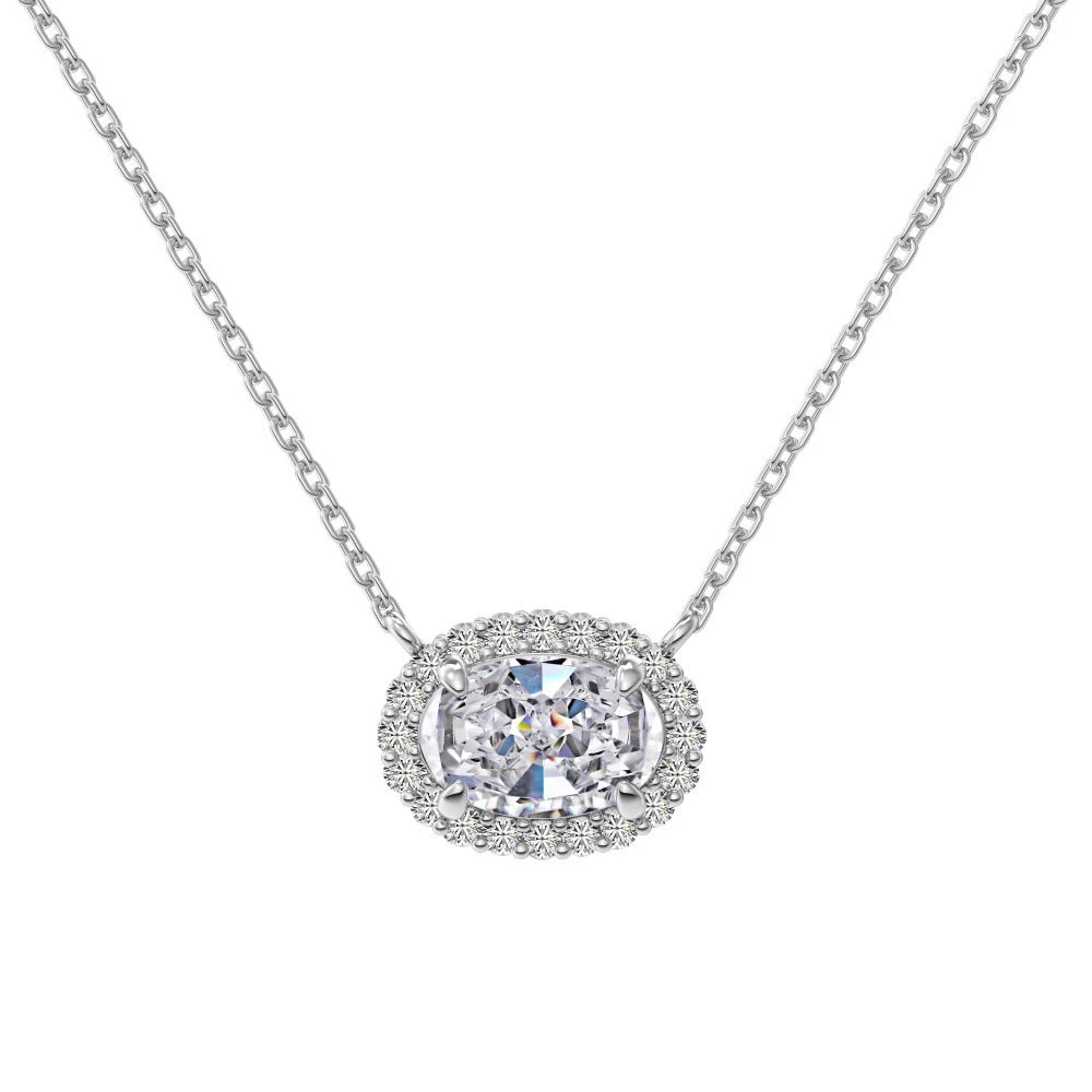 Vinregem Sparkling Crushed Ice Cut Lab Created Sapphire Gems Pendant Necklaces 100% 925 Sterling Silver Fine Jewelry Wholesale