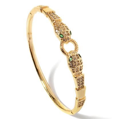 Trendy Stainless Steel Golden Snake Owl Zirconia Bracelet For Women Classic Animals Bangles Jewelry Accessories Summer As Gifts