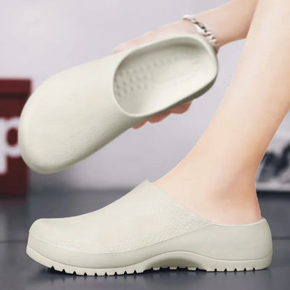 Comwarm Eva Men Clogs Slippers Chef Shoes Non-slip Kitchen Shoes Work Shoes Oil-proof Waterproof and Wear-resistant Rubber Shoes