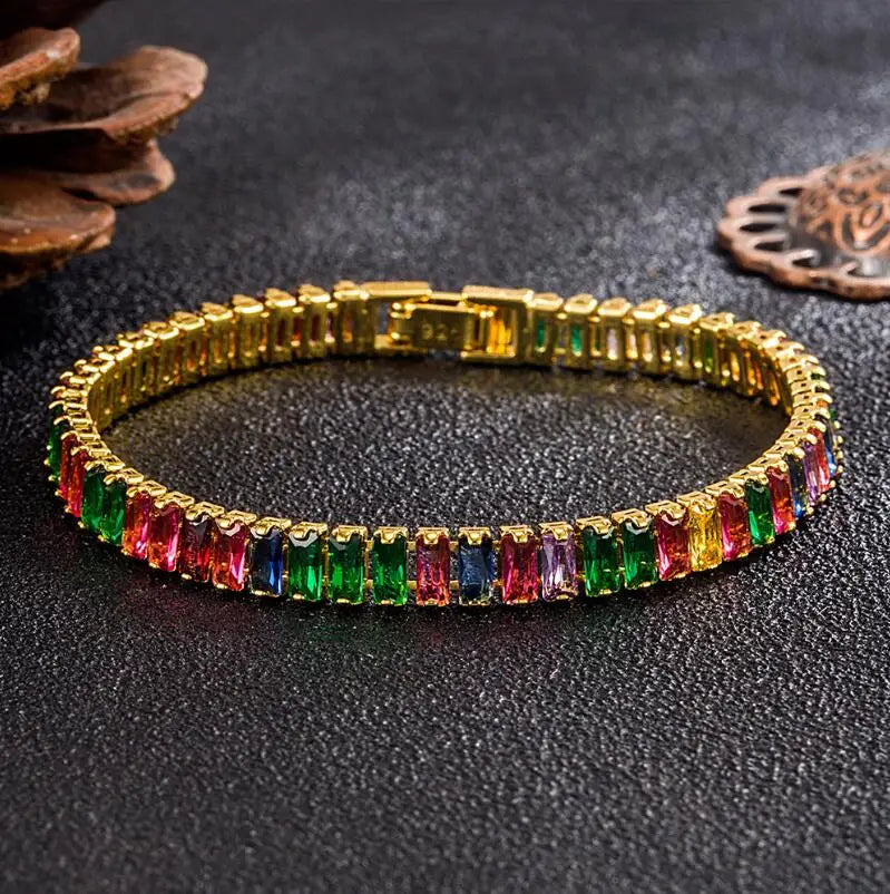 3/4/5MM Moissanite Tennis Bracelet 925 Sterling Silver Plated 18K White Gold Pass Diamond Test with GRA Bracelets for Women Men