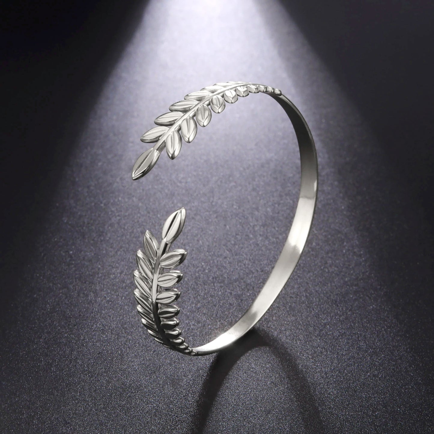 Skyrim Stainless Steel Greek Roman Laurel Leaf Bracelet for Women Gold Color Wheat Ears Boho Bangle Jewelry Valentine's Day Gift