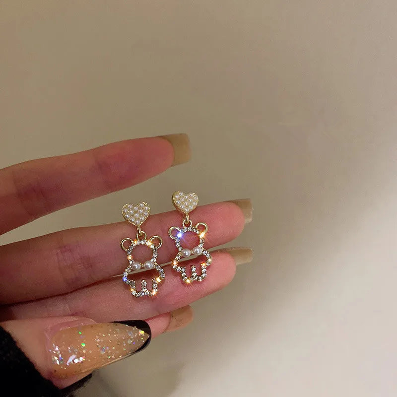 New Vintage Statement Gray Crystal Leaf Earrings for Women Fashion Unique Accessories Party Jewelry Birthday Anniversary Gifts