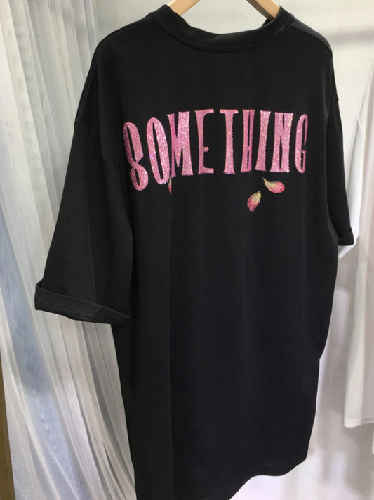 Plus Size Tops For Women Flower Graphic Tees Short Sleeve Rhinestone T Shirts Casual Summer Oversized