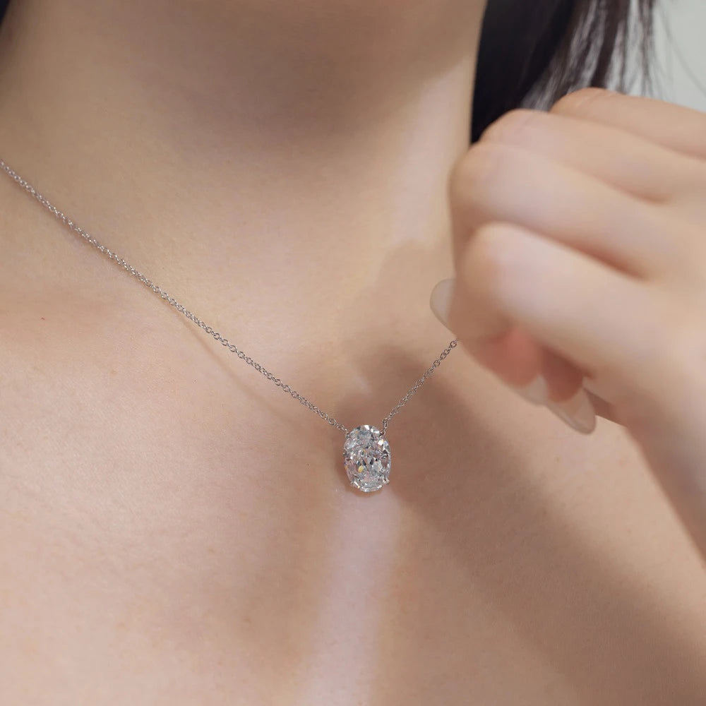 Vinregem Sparkling Crushed Ice Cut Lab Created Sapphire Gems Pendant Necklaces 100% 925 Sterling Silver Fine Jewelry Wholesale