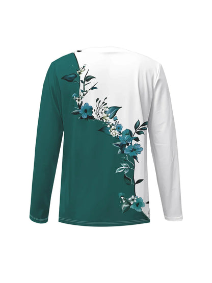 Summer new fashion 2025 women's casual long-sleeved printed T-shirt