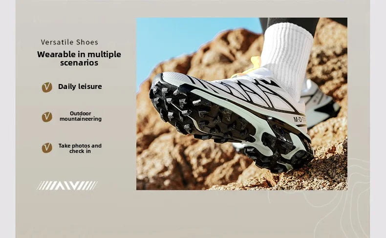 Men's hiking shoes, wear-resistant and anti slip outdoor sports shoes, fashionable and lightweight casual walking shoes