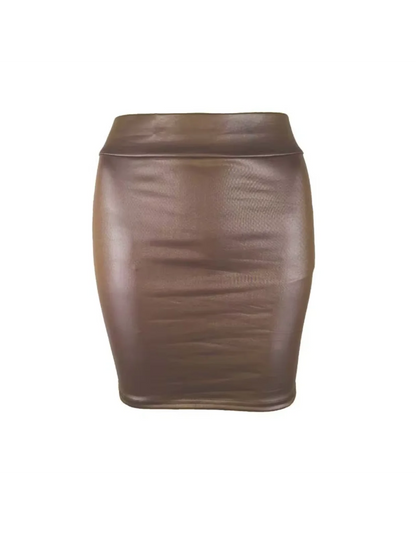Matte Leather Slim Mini Skirt High Waist Sexy Fashion Imitation PU Leather Skirt Short Korean Nightclub Streetwear for Women