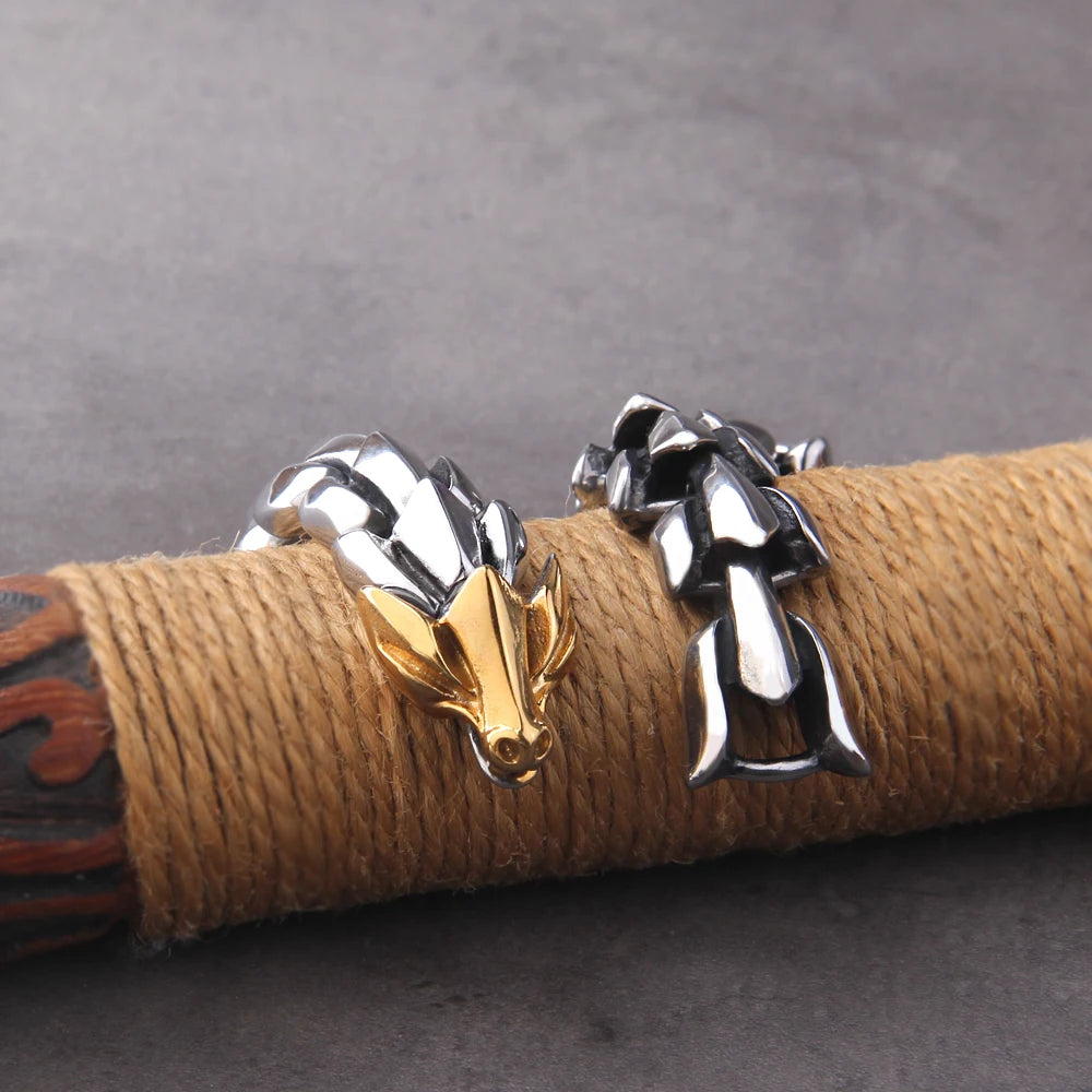 Viking Ouroboros vintage punk bracelet for men stainless steel fashion Jewelry hippop street culture