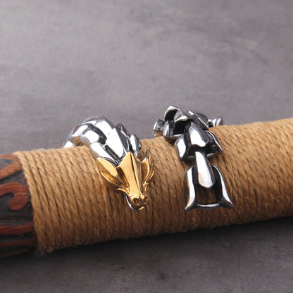 Viking Ouroboros vintage punk bracelet for men stainless steel fashion Jewelry hippop street culture