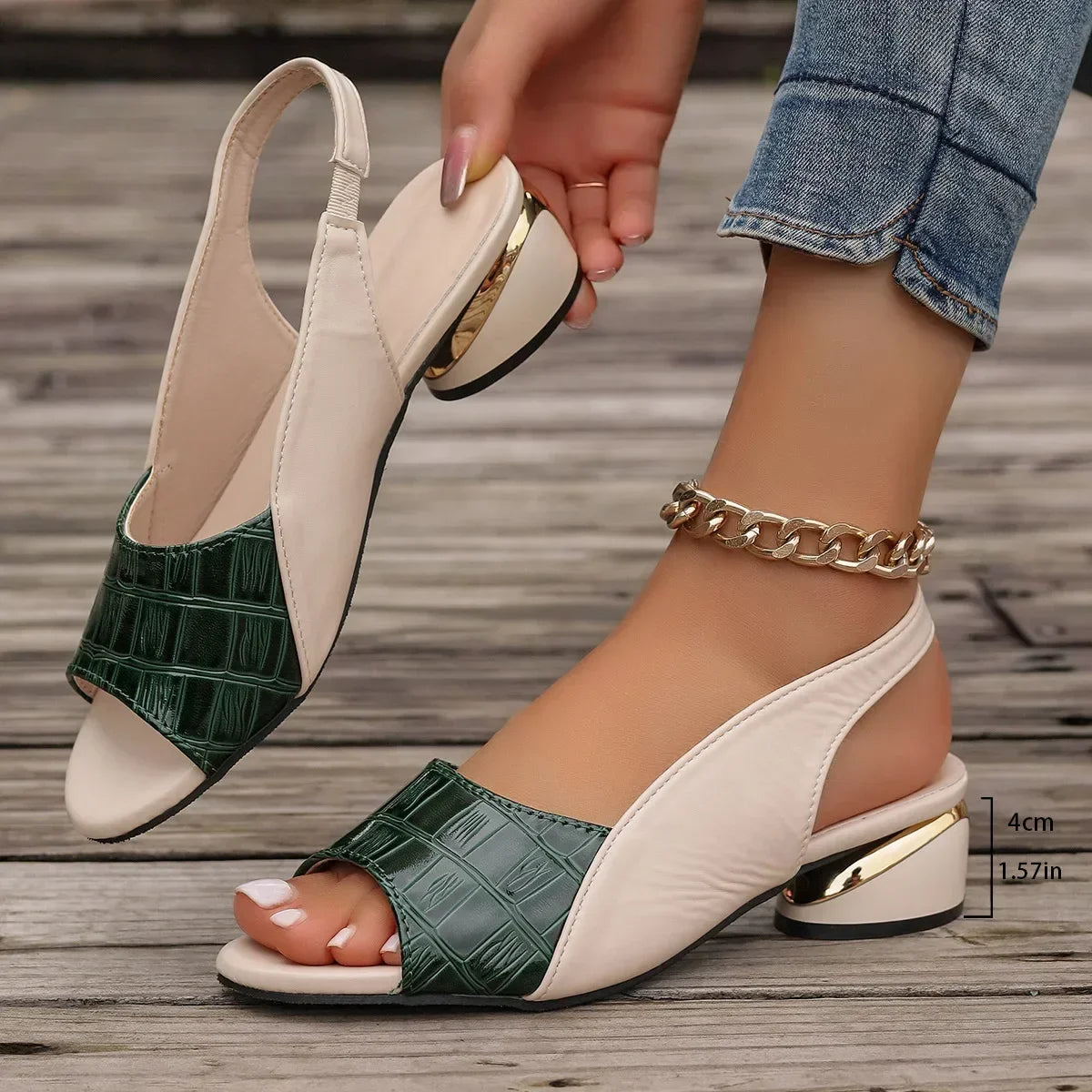 2025 Ladies Heels Sandals Chunky Fashion Women's Shoes Designer Summer New Brand Walking Casual Slides Dress Sandals