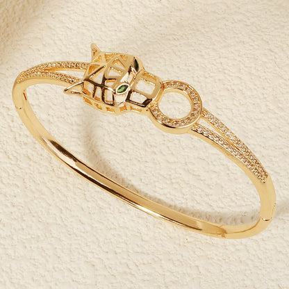 Trendy Stainless Steel Golden Snake Owl Zirconia Bracelet For Women Classic Animals Bangles Jewelry Accessories Summer As Gifts