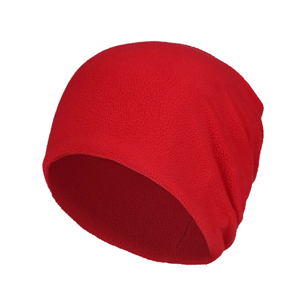 Winter Warmer Ponytail Skull Cap Windproof Thermal Fleece Beanie Hat Running Ski Outdoor Sports Cap with Ear Cover for Men Women