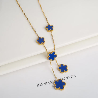 Hot Sale Stainless Steel Laser Five Leaf Flower Petal Adjustable Clover Bracelet Classic for Woman Girl Brand Jewelry Party Gift