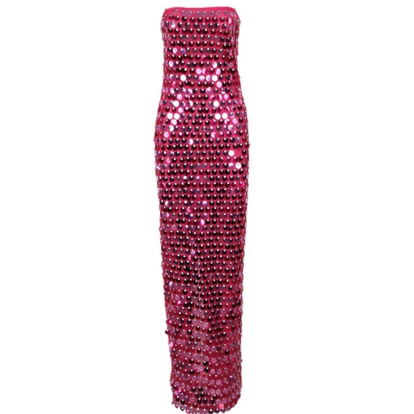 High quality sequin luxury suspender women girl dress, banquet annual party meeting dresses skirt Strap Sleeveless Skinny Shiny