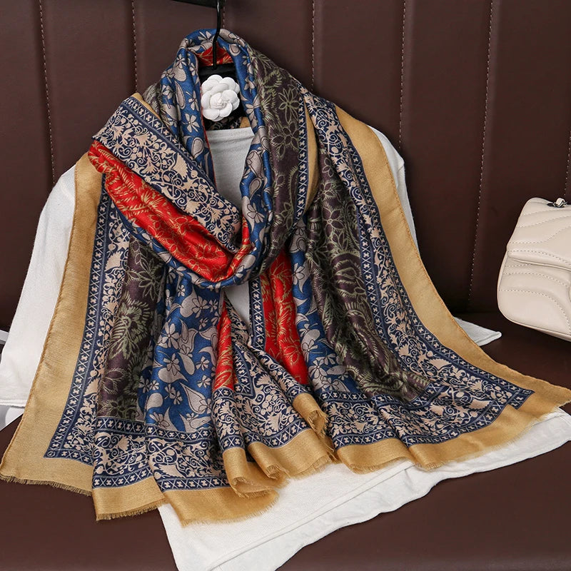 2026 Spring Paisley Pashmina Scarf Shawl Muslim Ramadan Hijabs for Women Autumn Designer Print Female Sunscreen Beach Stoles