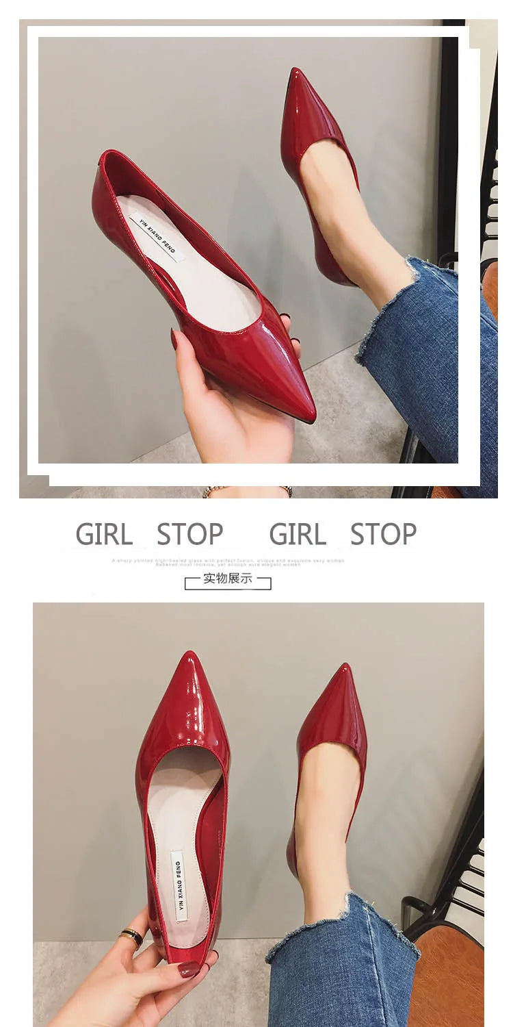 Flats Women's Shoes Yellow Net Brown Sugar Fruit Color Flat Shoes Shallow  Pointed Flat Heels Women's Shoes Large Size 43 44 45