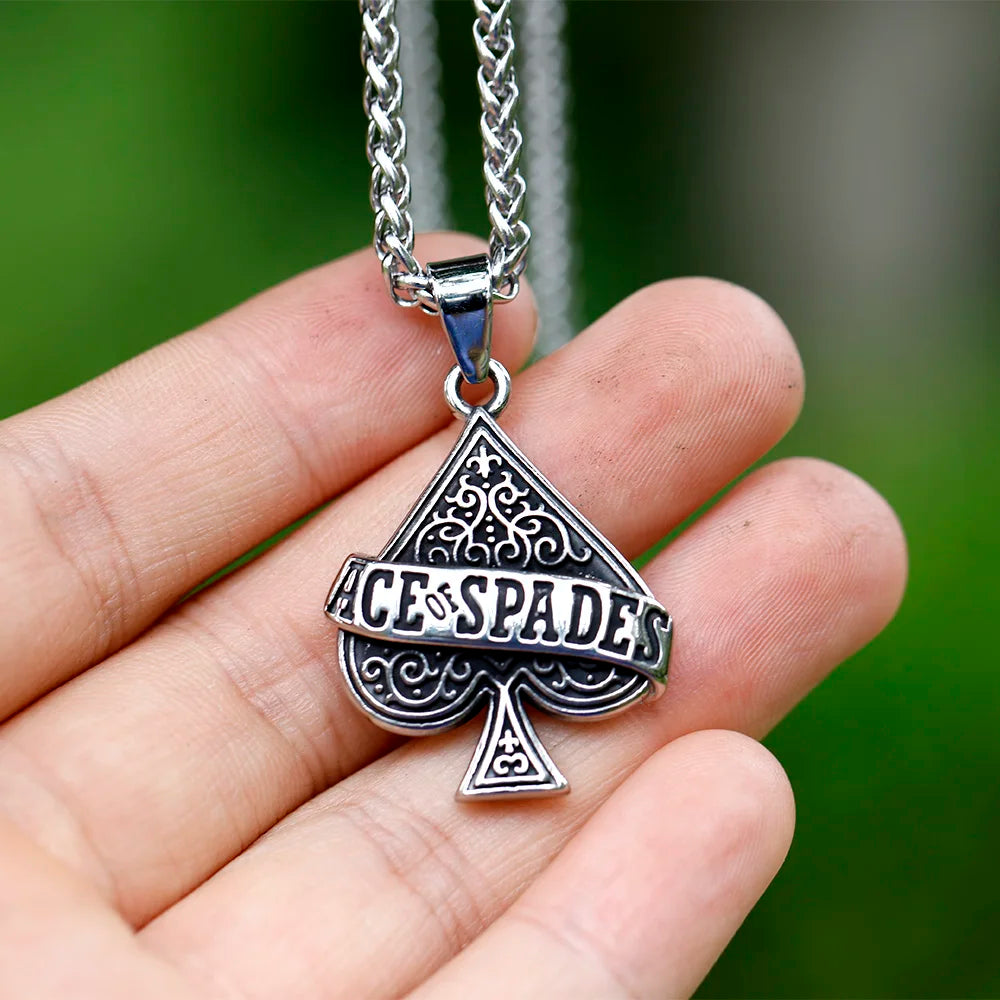2022 NEW Men's 316L stainless-steel Poker A letter Pendant Necklace fashion punk Jewelry Gift free shipping