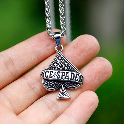 2022 NEW Men's 316L stainless-steel Poker A letter Pendant Necklace fashion punk Jewelry Gift free shipping