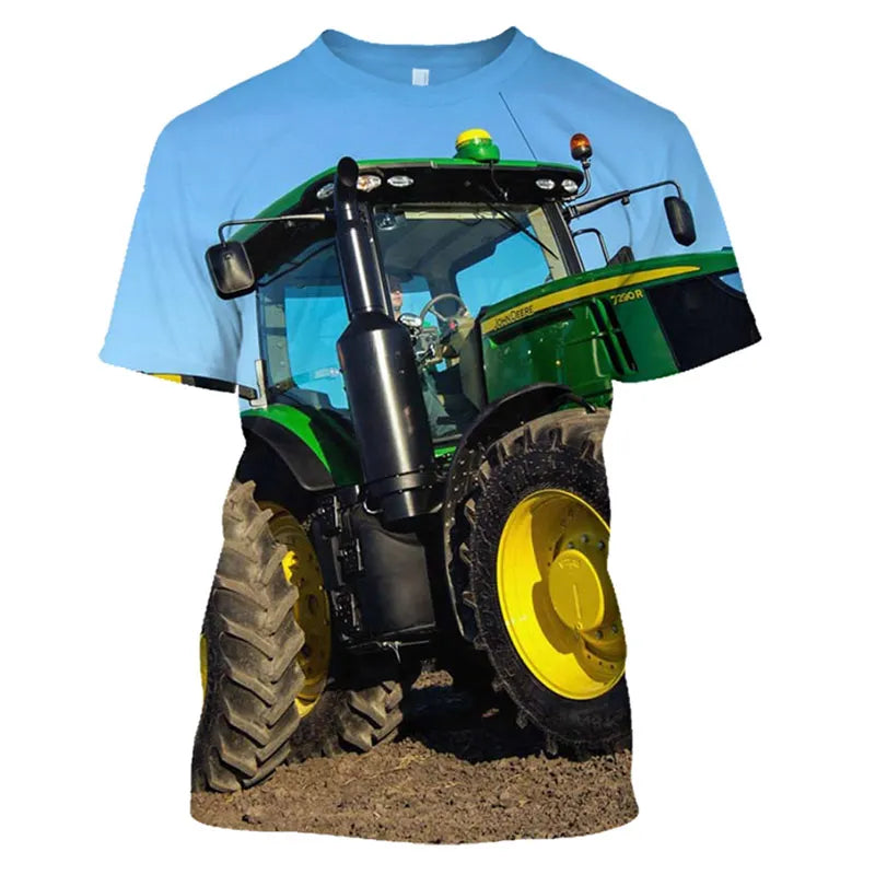 Classic Agricultural Car Harvester Men'S T-Shirt 3d Printed Short Sleeve High-Quality Fashion Street O-Collar Large Size Shirt